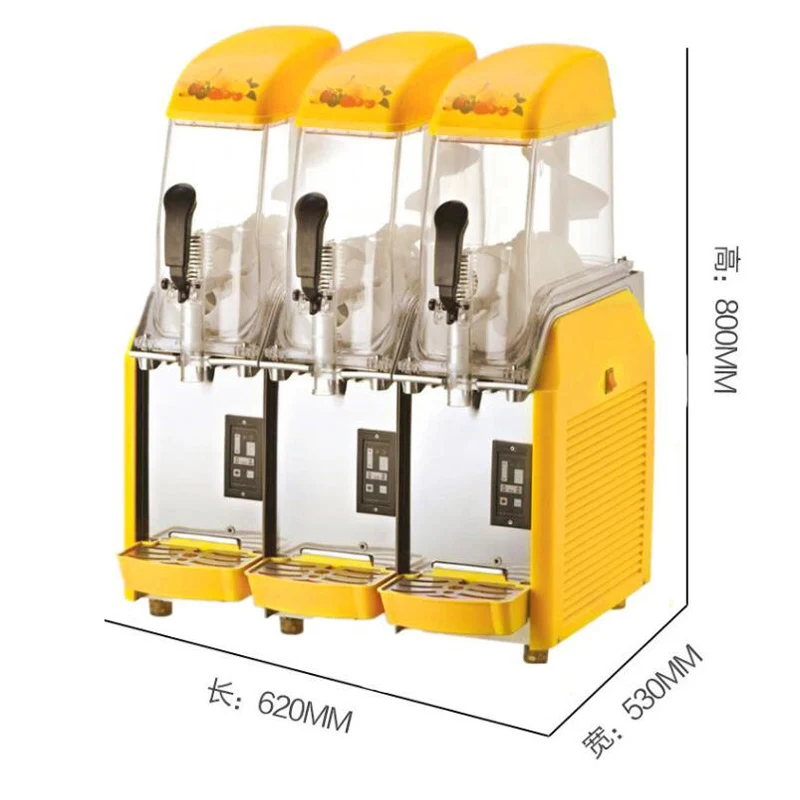 110V/220V Commercial Slush Machine 36L Snow Melting Machine three tank Ice Slush Smoothies Machine