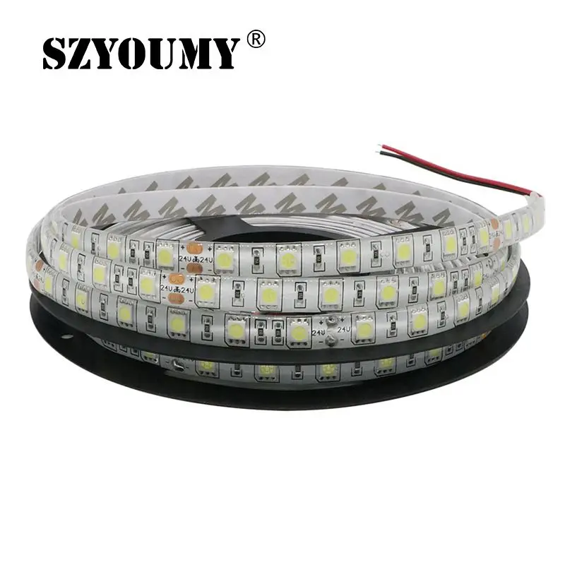 

SZYOUMY Waterproof Non-waterproof RGB Led Strip Light 5050 DC24V 60Leds/M Fiexble Light Led Ribbon Tape Home Decoration Lamp