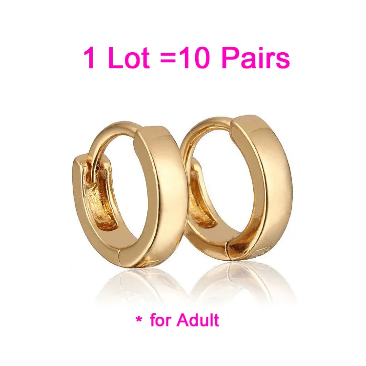 

10Pair Wholesale Earings Gold Hoop Earrings Women Boucle D'oreille Bebe Brincos Orecchini Donna Gouden Oorbel Baby Jewelry E0983