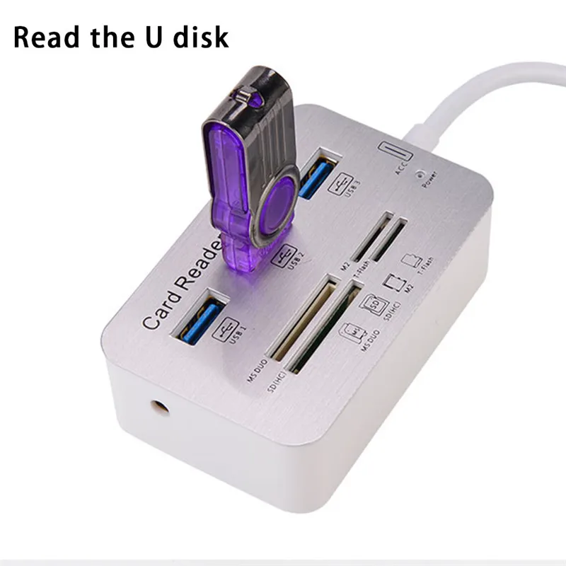 

SD card reader super speed USB3.0 /Type-C to 3 Ports USB 3.1 Hub+MS SD M2 TF Card Readerr charger for iphone 6 MacBook Pro 13 15