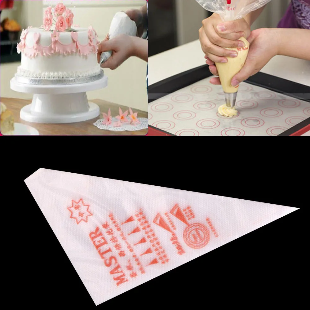Горячая 100 шт./компл. одноразовый мешок для теста конвейерное покрытие Кондитерские сумки для украшения кексов форма для печенья