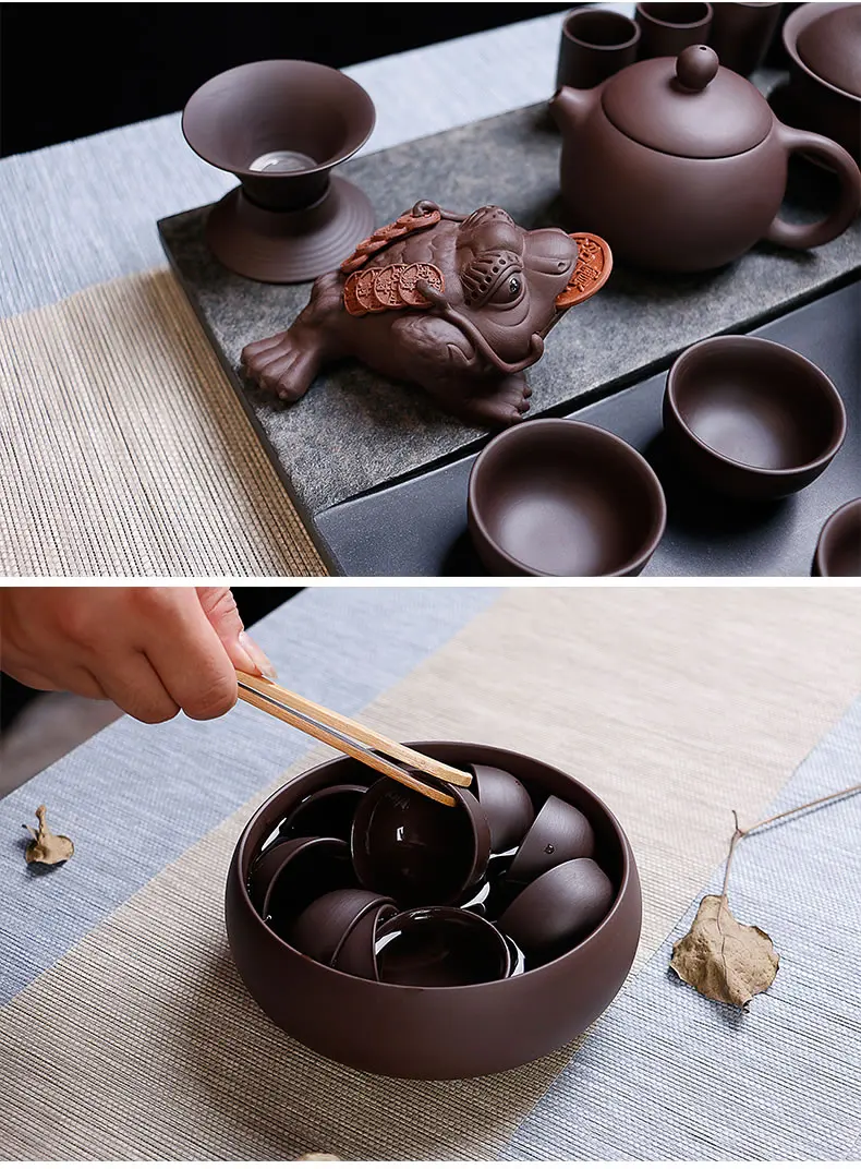 Домашний чайный сервиз аксессуары китайский чайный набор кунг-фу Фиолетовый Глиняный чайный горшок Gaiwan чашки чайный сервиз