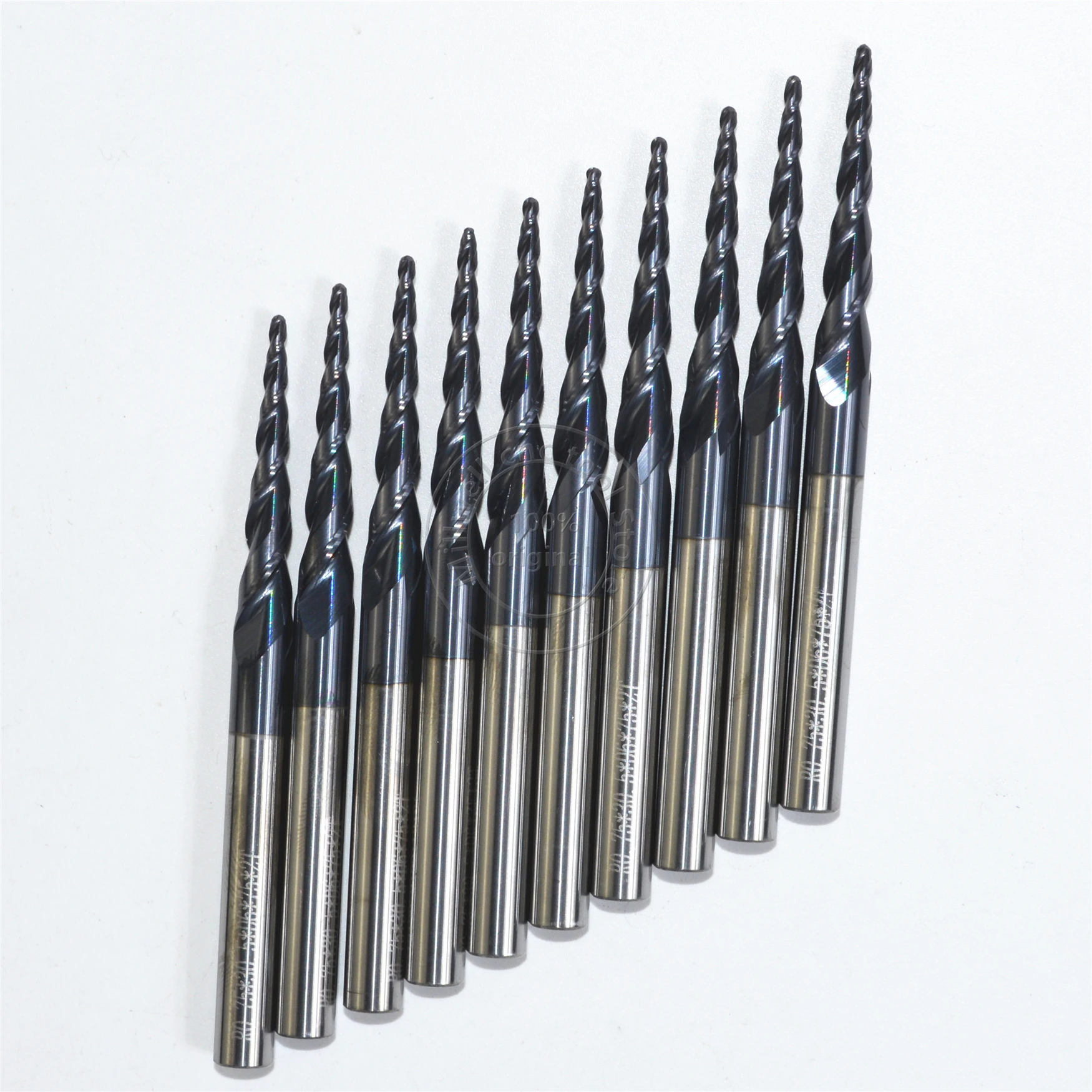 shipping-10PCS R0.75* D6* 30,5* 75L* 2F HRC55 Вольфрам прочные, покрытые карбоном конические сферическим концом штырь и конус концевые фрезы