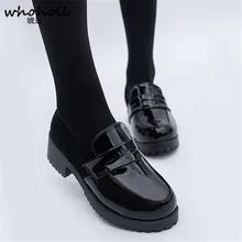 WHOHOLL Cute Lolita Girl Women Maid Boots Shoes Round Toe Leather Shoes Japanese JK High School Uniform Kawaii Anime Cosplay цена WHOHOLL Cute Lolita Girl Women Maid Boots Shoes Round Toe Leather Shoes Japanese JK High School Uniform Kawaii Anime Cosplay цены онлайн