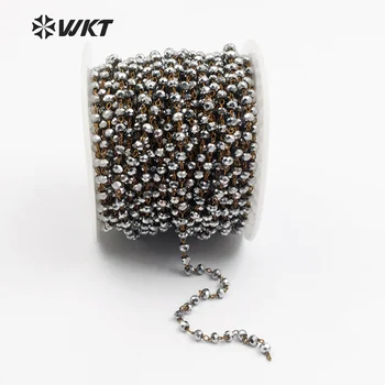 

WT-RBC037 Wholesale Custom Sparkly Round Beads 2.0 Chain With Black Gun Plated Chain Custom Length 5m/lot Fashion Jewelry