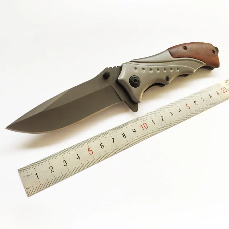 

Top Quality 58HRC Wooden Handle Multi-Functional Survival Camping Hunting Outdoor Tools Stainless Steel Folding Knife