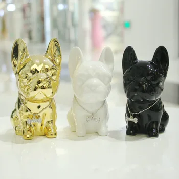 

French Bulldog Statues Figurines Animal Carving Dog Art Sculpture Ceramic Art&Craft Home Decoration Accessories R544