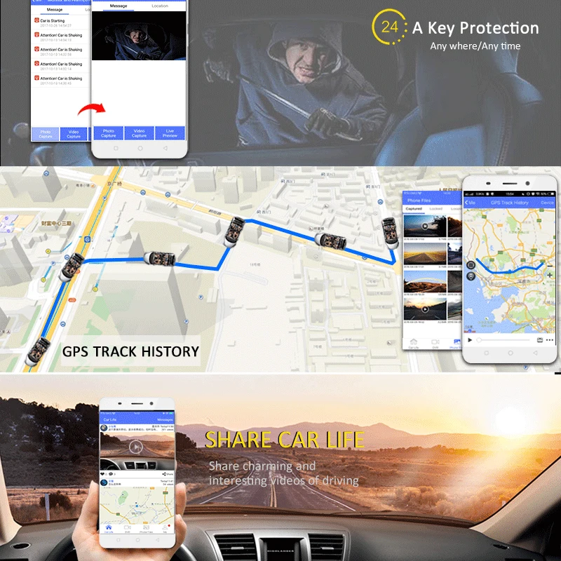 Junsun E31 Pro 4 г автомобиля Камера GPS 7.8 &quotAndroid 5.1 Автомобильные видеорегистраторы WI FI