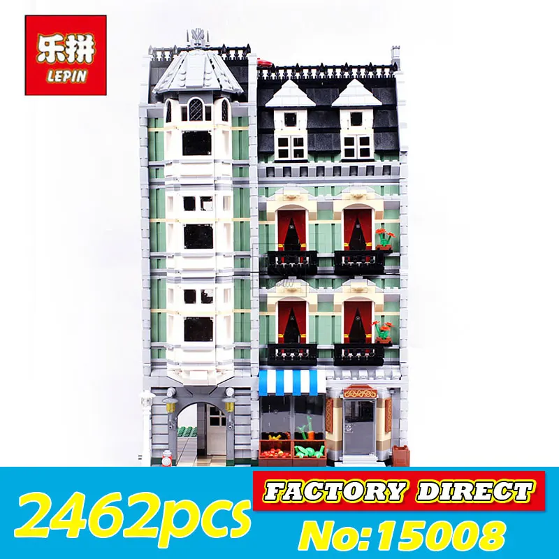 

Lepin15008 2462Pcs City Street Green Grocer Model creator Building Kits Blocks Bricks Compatible 10185 Educational Children Gift