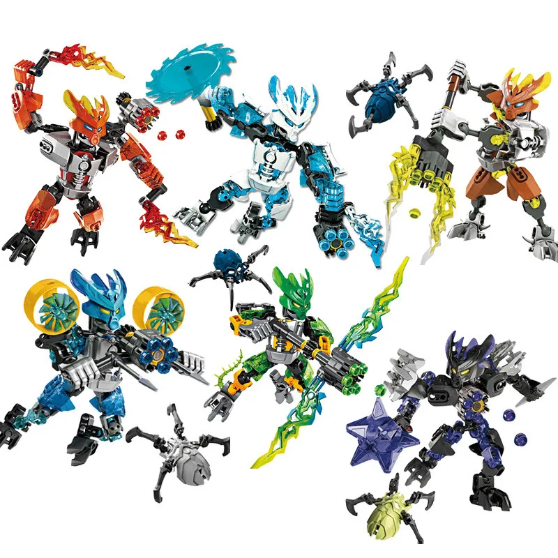 

Wholesale 6pcs/set Bionicle Protecter of stone XZS 706-2 Building Blocks Toys Bricks Bringuedos Compatible leGoINGly Bionicle