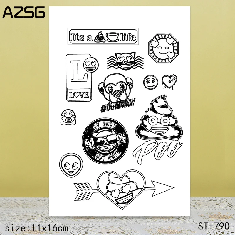 

AZSG Funny icon Clear Stamps/Seals For scrapbooking DIY Card Making/Album Silicone Decoration crafts