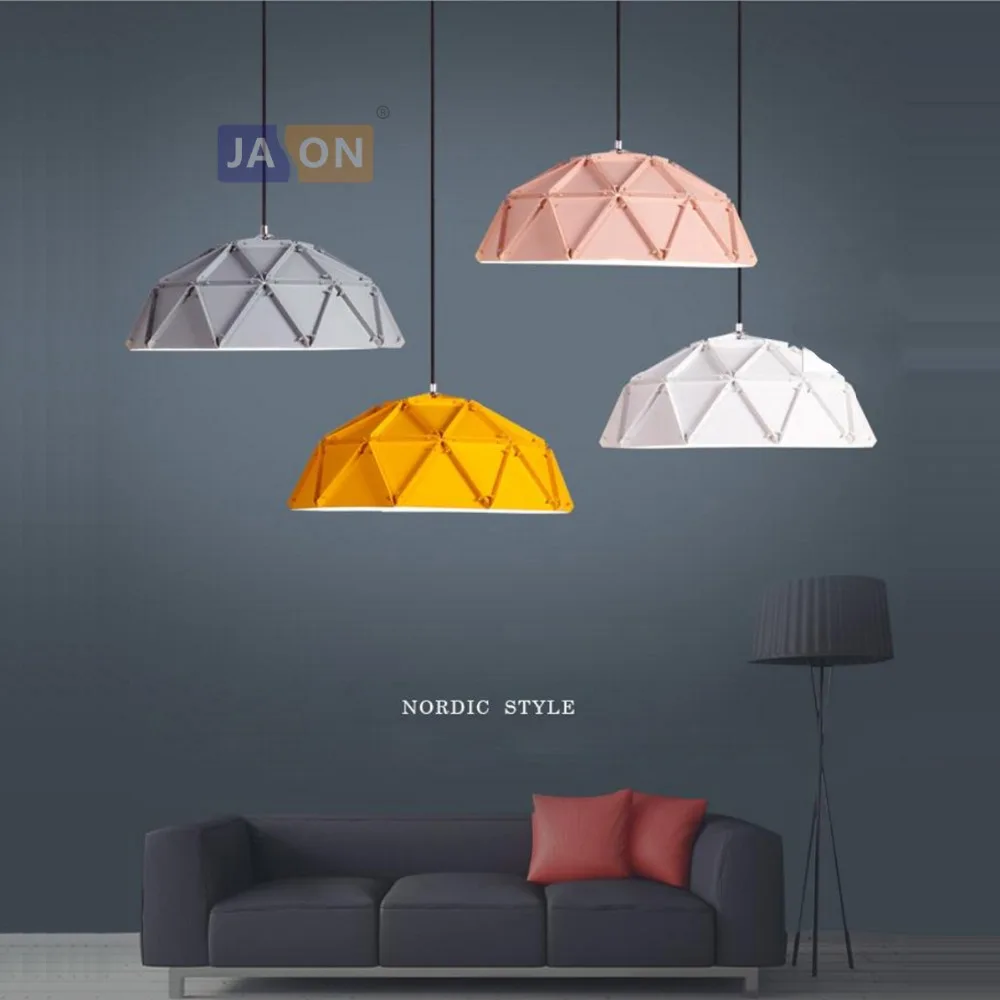 

led e27 Postmodern Iron Colorized Chandelier Lighting Lamparas De Techo Suspension Luminaire Lampen For Dinning Room