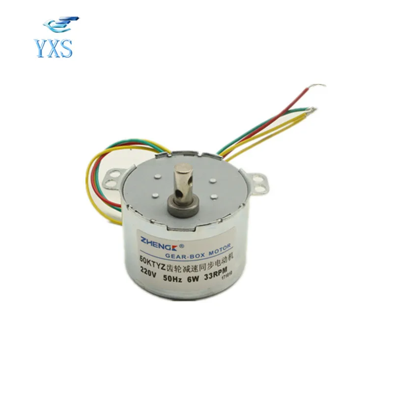 

50KTYZ 6W Gear Slow Down AC Permanent Magnet Synchronous Motor 1RPM 2.5RPM 5RPM 10RPM 15RPM 20RPM 30RPM 66RPM 120RPM 150RPM/min