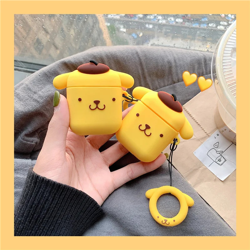 Cute Cartoon Soft silicone Bear Case For Apple Airpods Case Wireless Bluetooth Earphone Cover with Key Ring For Air pods Iphone (2)