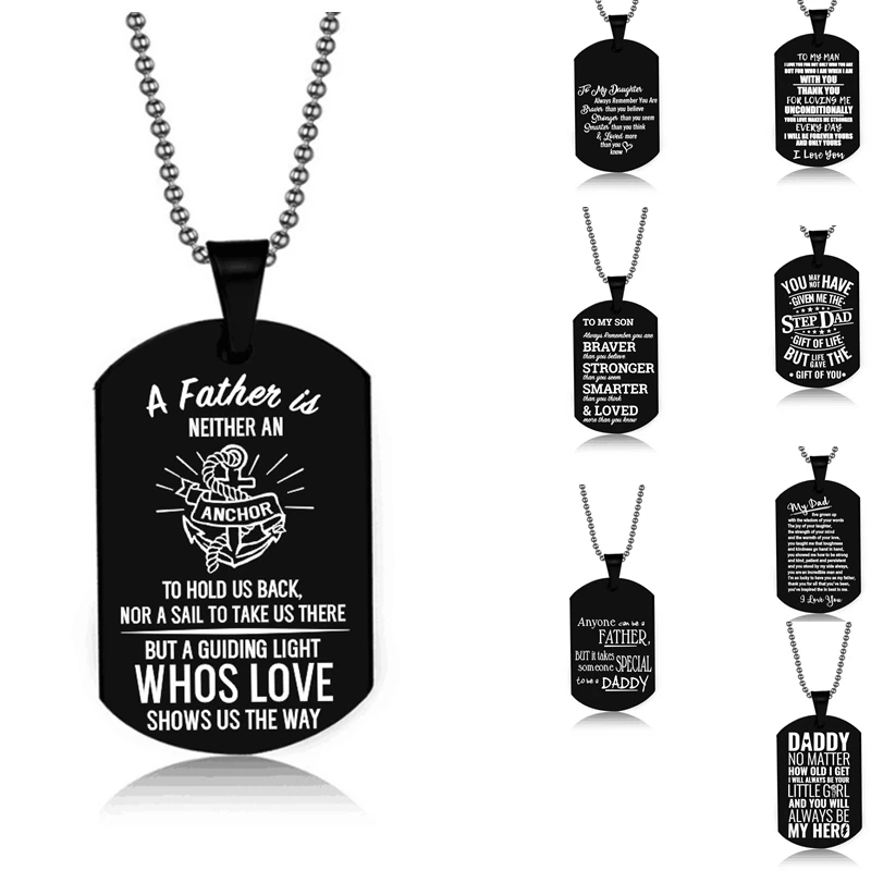 

Family Gifts Dog Tag Pendant Necklace No Matter How Old I Get Military Necklace Stainless Steel Jewelry Fathers Day Presents