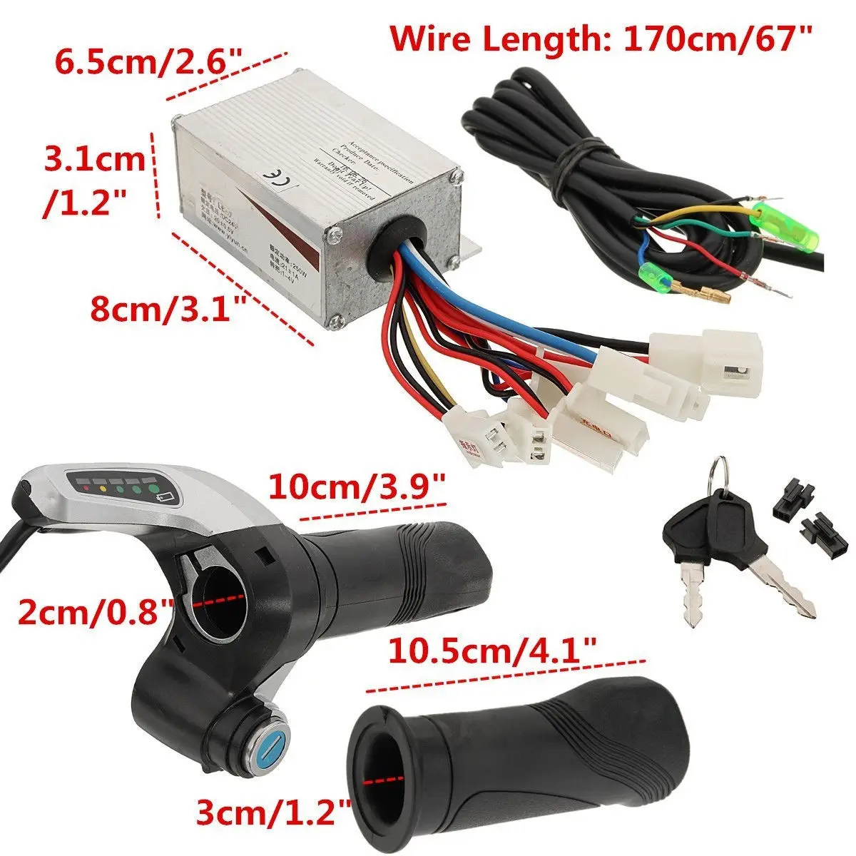 Top Electric Scooter Motor Brushed Controller & Throttle Twist Grip 24V 250W New For Electric Scooter Bike Bicycle 2