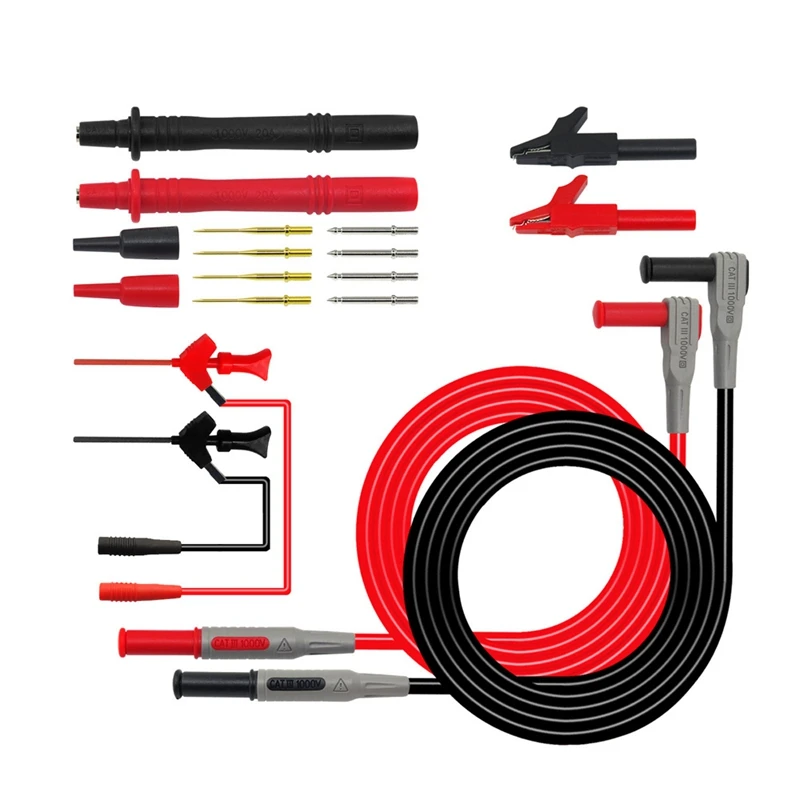 

P1300C Super Multimeter Probe Replaceable Probe Clamp Multi Meter Test Lead Kits + Alligator Clips
