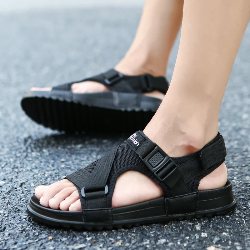 Сандалии мужские 2018 гладиаторы мужские сандалии в римском стиле мужская обувь Летние сланцы серый черный плоские сандалии большой размер