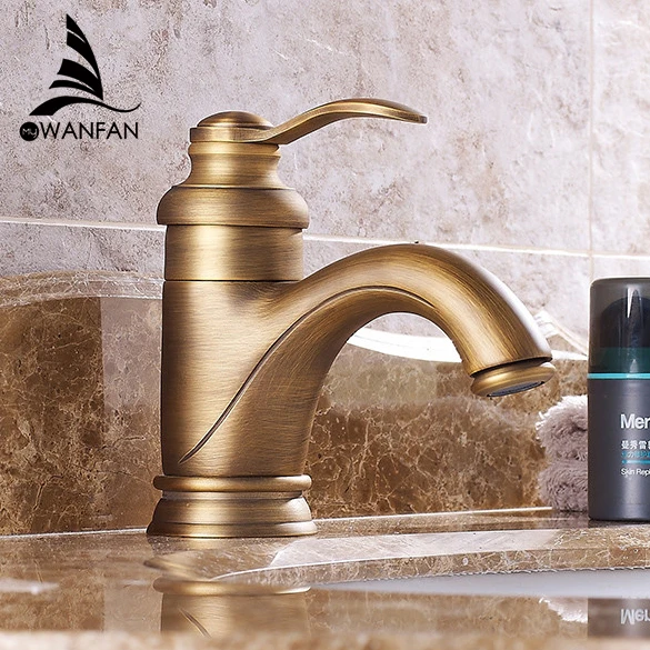 Basin Faucets Antique Brass Bathroom Sink Faucets Single Handle Deck Mounted Bath Wash Hot Cold Mixer Water Tap WC Taps ZLY-6636 Basin Faucets Antique Brass Bathroom Sink Faucets Single Handle Deck Mounted Bath Wash Hot Cold Mixer Water Tap WC Taps ZLY-6636