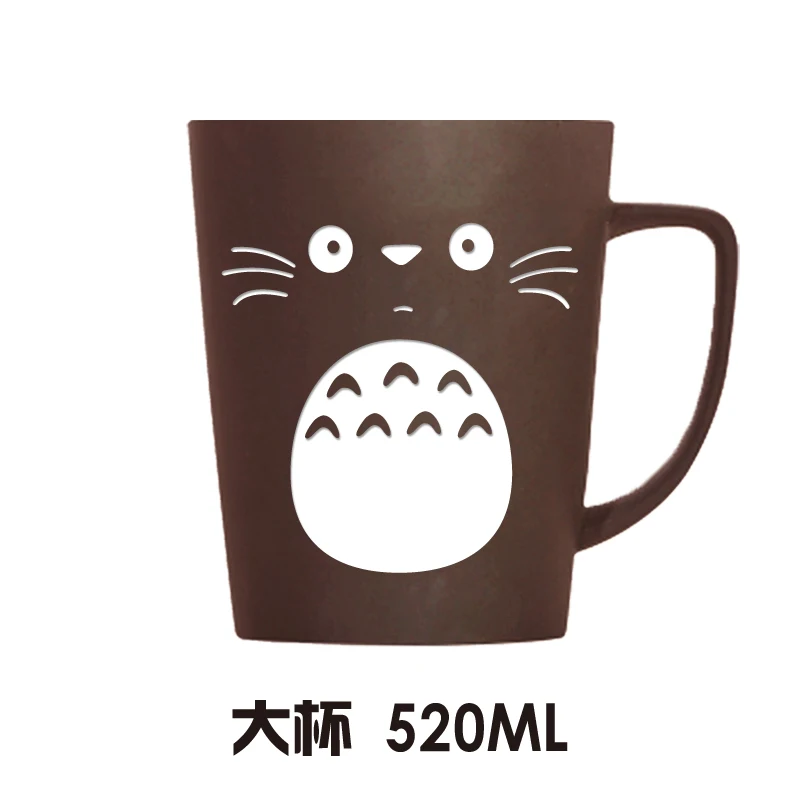 Милый мультфильм Tonari No Totoro керамика кофейная кружка аниме большой емкости Шиншилла чайная чашка с крышкой Ложка Рождественский подарок - Цвет: 7