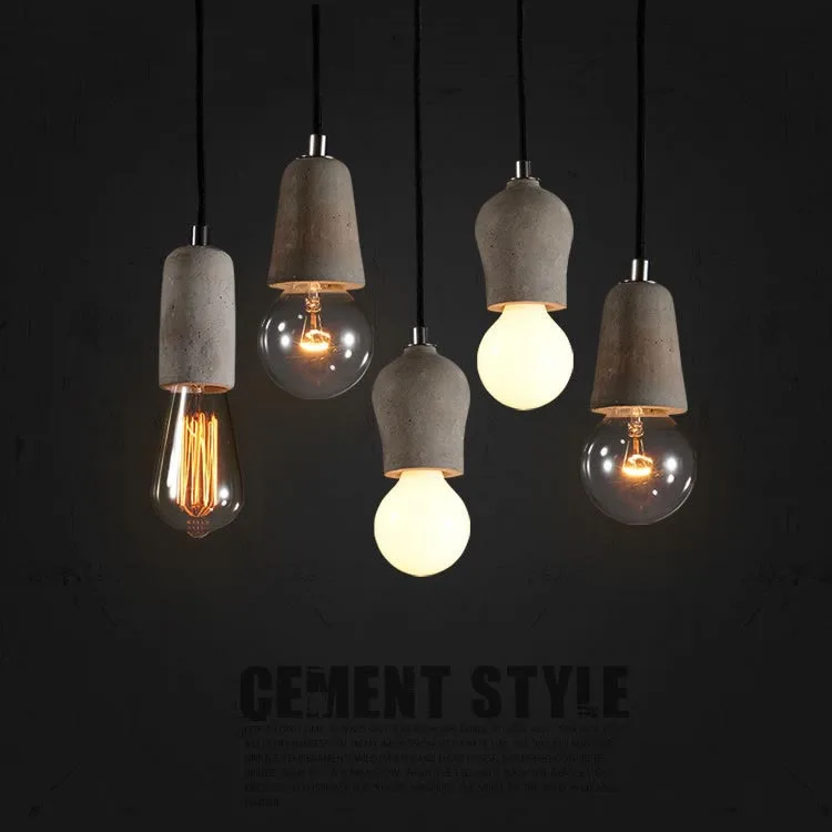 Post Modern Concrete Pendant Light Vintage Cement Hanging Pendant Lamp Contemporary Loft Suspension Lamp Holder Socket Lighting Fixture Home Light (7)