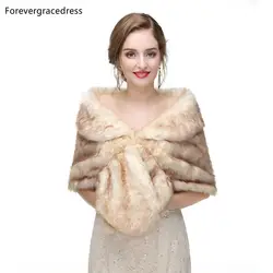 Forevergracedress 2019 элегантные мягкие осень-зима искусственного меха невесты Свадебные палантины куртки-болеро Свадебные пальто шали шарфы PJ434