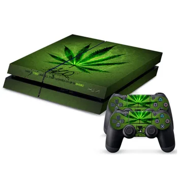 

ALLOYSEED Waterproof for PS4 Skin PS4 Sticker for Sony PlayStation 4 and 2 Controller Skins Sticker Green Color Set Console Skin