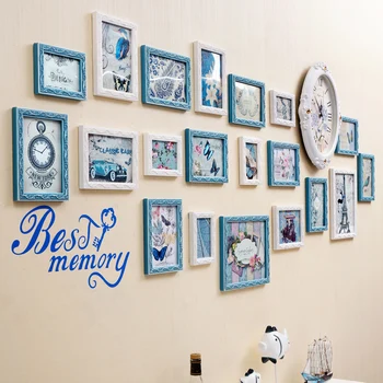 

Decorative Minimalist Wooden Photo Frame Set European Wall Hanging Accessories Living Room Bedroom Wall Decoration Furnishing