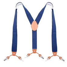 Подтяжки мужские повседневные модные подтяжки высокого качества кожаные подтяжки Регулируемые 6 зажим ремень подтяжки 3,5*120 см