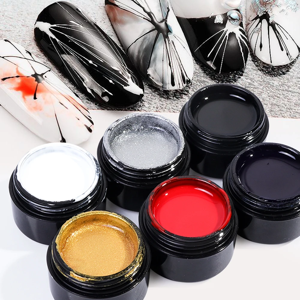 

5ml Pure Color Gel Liner Nail Art Painting Patter Gold Silver DIY Manicure Drawing Painted Dotting Nail Gel Varnish SAA10