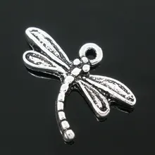 Шарм Подвески Стрекоза из цинкового металлического сплава античное серебро 17 мм(5/") х 15 мм(5/8"), 10 шт