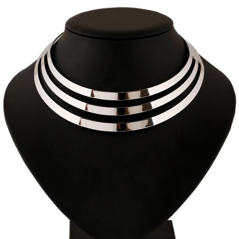 

Necklace Women Necklaces Gold Silver Color Fishbone Necklace Flat Chain Chocker On Neck Jewelry
