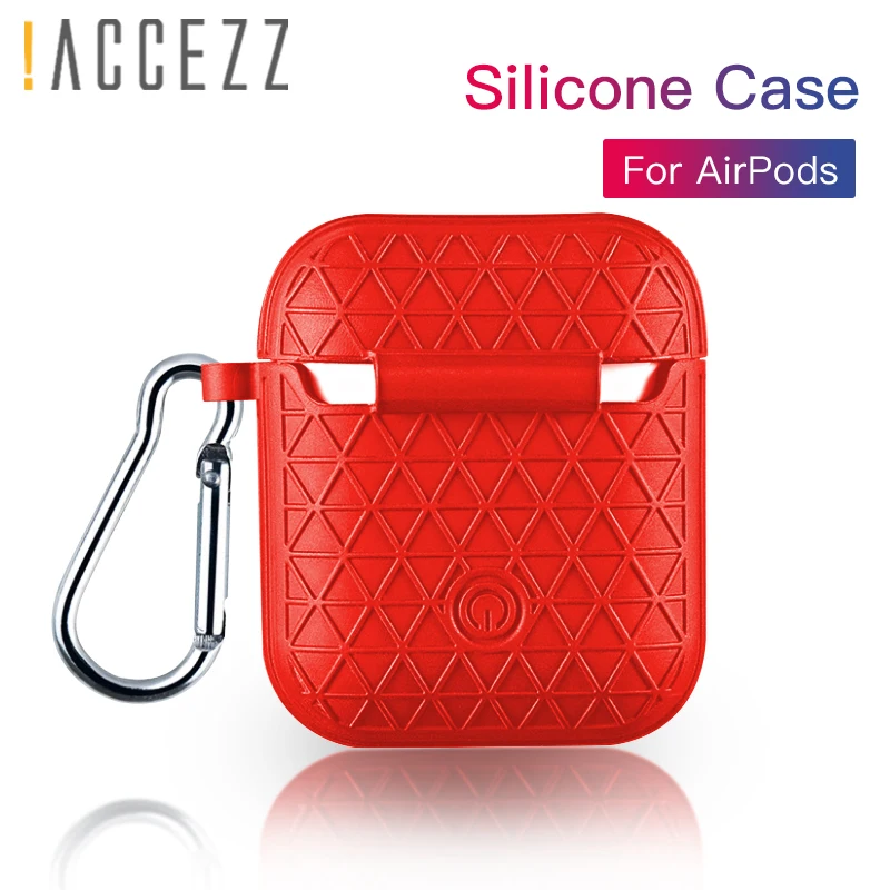 

!ACCEZZ Soft Silicone Bluetooth Wireless Earphone Case For Apple Airpods Protective Cover Skin Sleeve Charging Box With Keychain