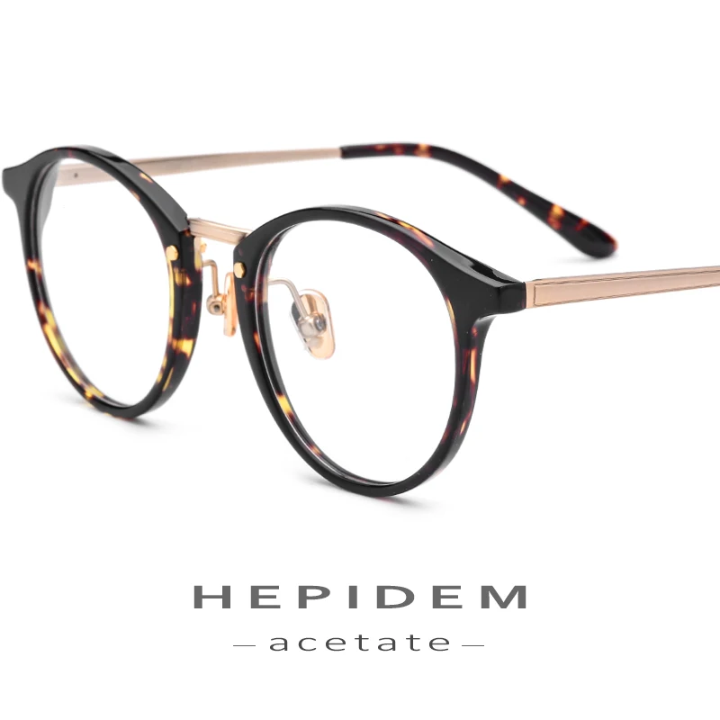 

Acetate Optical Glasses Frame Women 2018 Metal Men Retro Round Prescription Eyeglasses Ladies Vintage Myopia Spectacles Eyewear