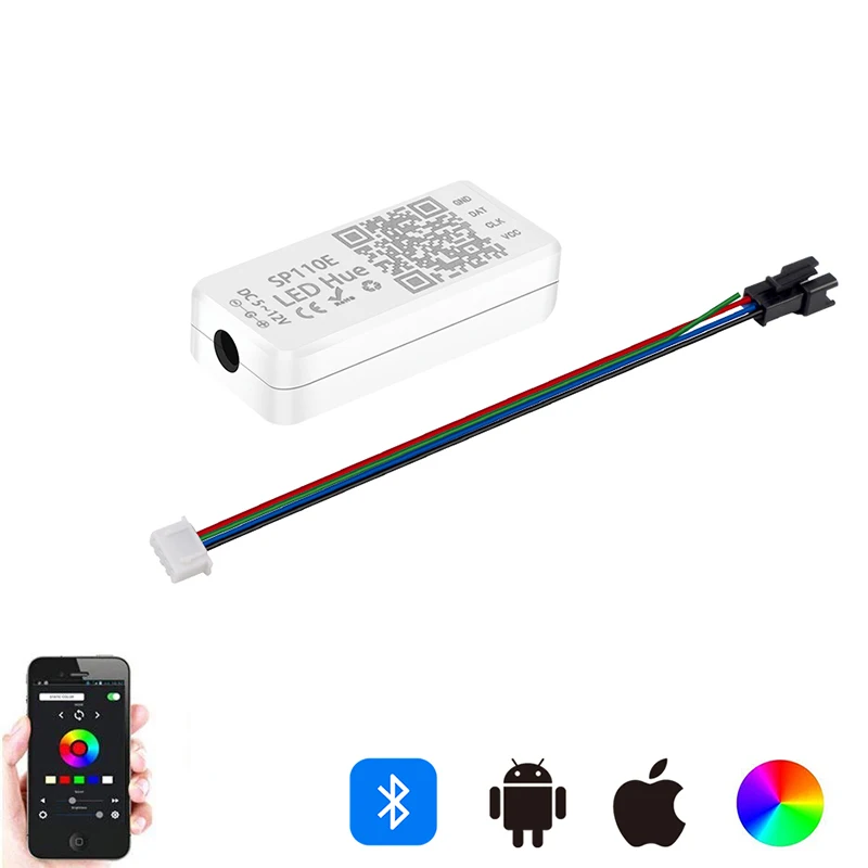 DC5V-24V SP105E SP107E SP110E Bluetooth Music Led Controller WS2811 WS2812B SK6812 RGB/RGBW APA102 WS2801 Pixels Led Strip Leds