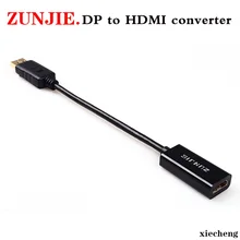 Zunjie DP To HDMI Male Female Converter 4k/2k Display Port To HDMI Adaptor Displayport hdmi 4k For Macbook HDTV Projector Convor