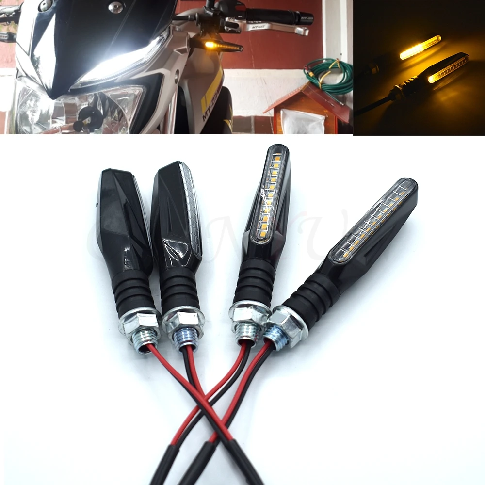 

Universal Motorcycle LED Flexible Flow Steering Signal Indicator Amber Light For Suzuki GSXR600 750 1000 DL650 GSR600 750 SFV650