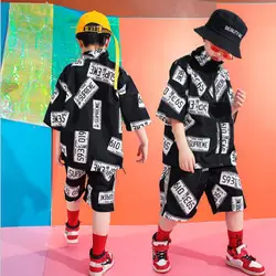 Малыш Одежда в стиле хип-хоп из толстовки и юбки для девочек болельщик джазовая танцевальная одежда костюмы Детский барабан для сцены