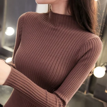 

2020 half a turtleneck pure color sets with thick sweaters new winter brief paragraph dress render unlined upper garment