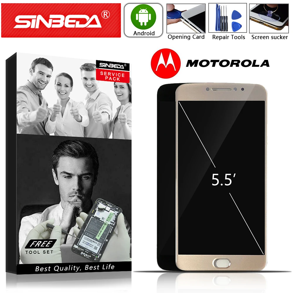 

Sinbeda 5.5" For Motorola Moto E4 Plus LCD Display Touch Screen with Frame XT1770 Digitizer For Moto E4 Plus Display XT1771 1772
