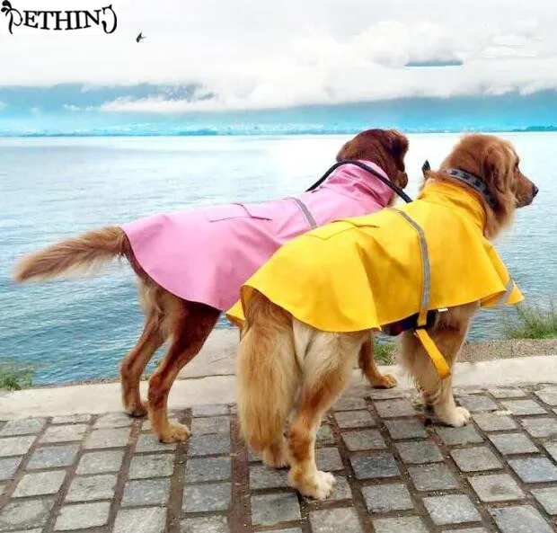 S-4XL большой дождевик для больших собак домашних животных нарядная одежда для собак плащ для собак, домашних животных куртка дождевик Pet Куртка из искусственной кожи PU собака дождевик одежда