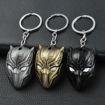 

Comics Black Panther Keychain For Men Superhero Captain America Civil War Llavero Metal Key Chain Jewelry Gift