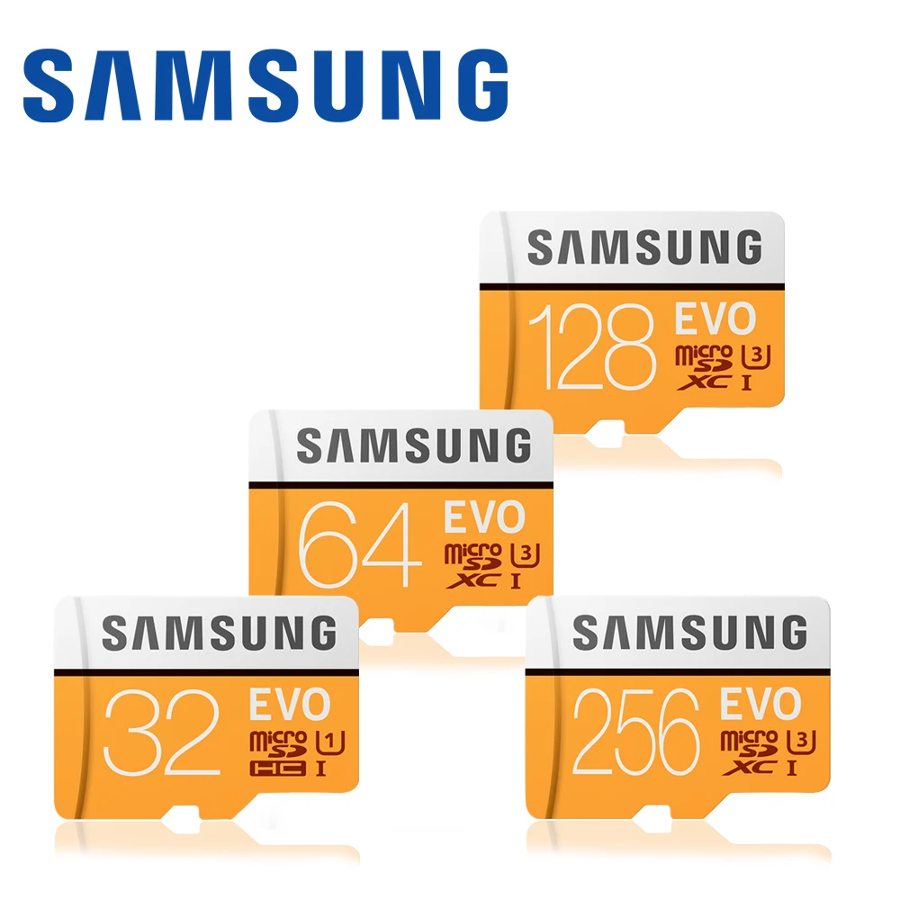 SAMSUNG Micro SD 32 Гб 64 128 ГБ 256 карт памяти MicroSD SDHC SDXC Max 100 МБ/с./с EVO C10 TF Trans Flash|Карты памяти|