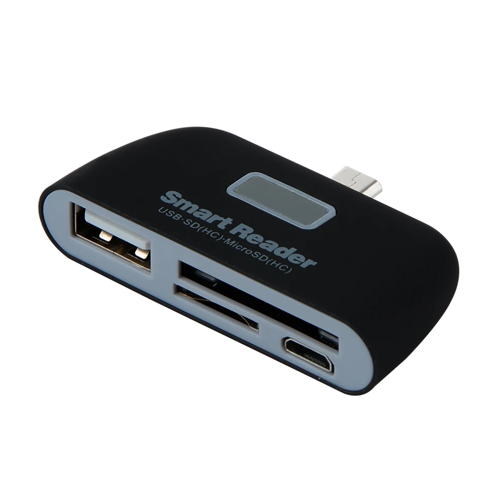 Micro USB Card Reader 4 в 1 Smart считыватель карт OTG/TF/SD Smart мини-считыватель карт адаптера с Micro USB зарядки Порты и разъёмы для телефона