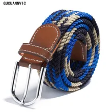 The New Stretch Woven Elastic men belt Factory Direct Cash Belts Men&Women Waist Canvas  20 colors Ceinture Homme