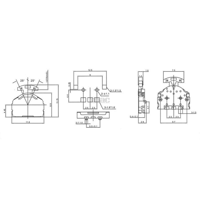 10 шт./набор, большая головка SMD, 3-контактный штатив, Thumbwheel, тумблер для MP3 MP4 Phone M05, Прямая поставка