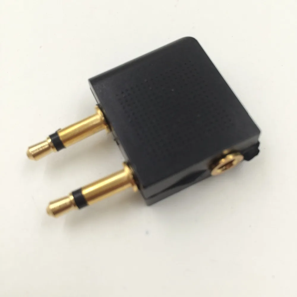2*3.5mm Female Stereo To 2 Male Mono Airplane Headphone Jack Audio