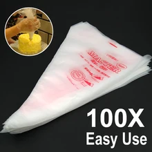 Одноразовый для глазури/Pack Пластиковые 100 трубопроводов Кондитерские мешки украшения торта пластиковые