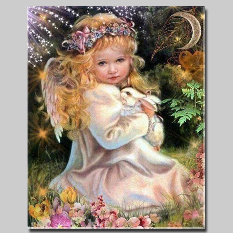 

3D Full Resin Square Diamond Painting 5D Diamond embroidery Religion angel girl Needlework Mosaic Cross Stitch Home Decoration