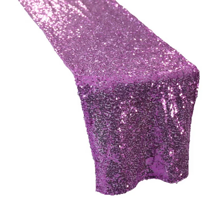 1 шт. блестящие розовые золотые настольные дорожки с блестками для свадьбы, вечерние, рождественские скатерти, декор chemin de mariage - Цвет: Purple